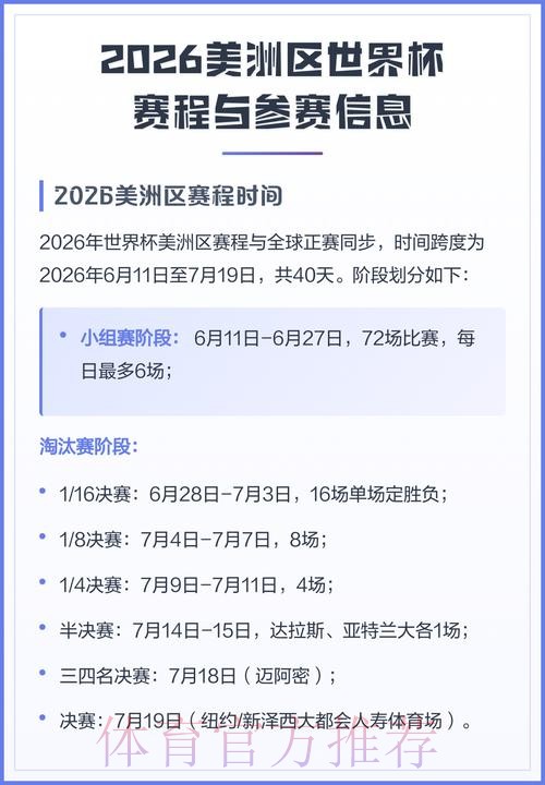 2026世界杯北美赛程表 2026世界杯北美赛程表